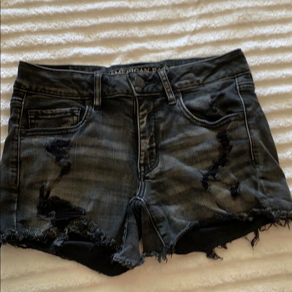 American Eagle Ripped Black Shorts